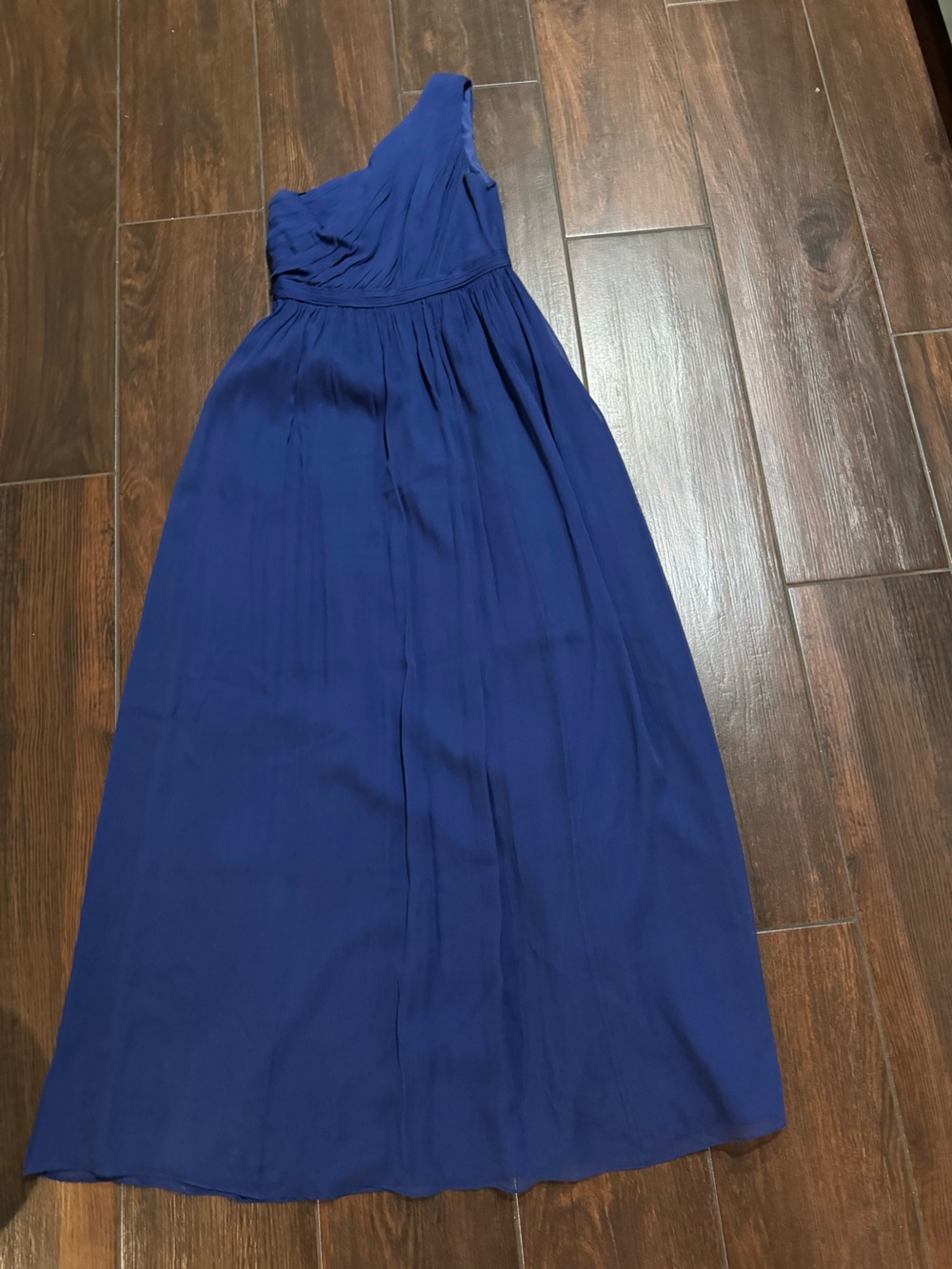 J. Crew One-Shoulder Navy Maxi Skirt
